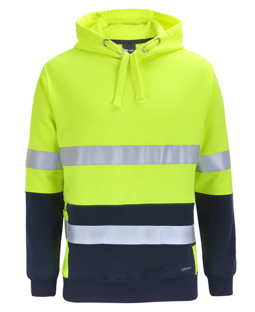 Lime / Navy - Front - 6DPJ - JB's HV D+N 330G PULL OVER HOODIE
