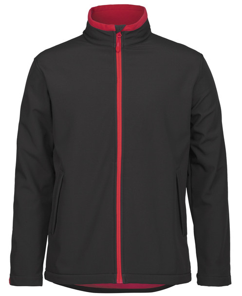 Black / Red - Front - 3WSJ - Pdm Three Layer Softshell Jacket -2Xs