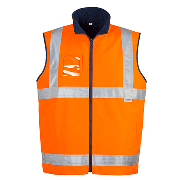 ZV358 - Mens Hi Vis Lightweight Fleece Lined Vest O FRONT