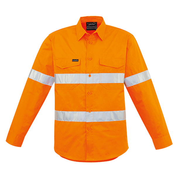 ZW640 - Mens Hi Vis Hoop Taped Shirt Orange Front