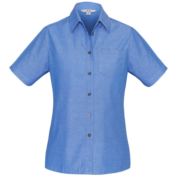 LB6200 - Ladies Wrinkle Free Chambray Short Sleeve Shirt