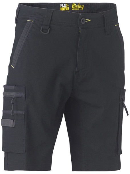 Black - Front - BSHC1330 - Flx & Move Stretch Utility Zip Cargo Short