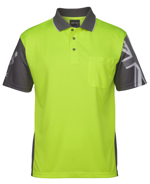 Lime / Charcoal - Front - 6HSC - JB's HV SOUTHERN CROSS POLO