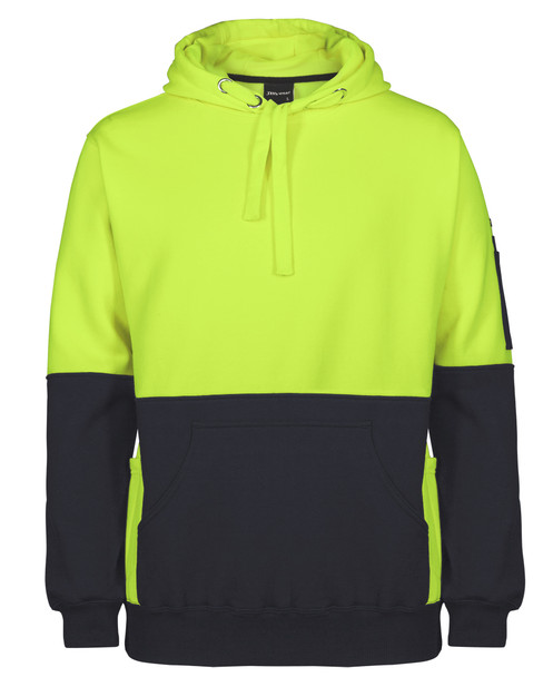 Lime / Black - Front - 6HVPJ - JB's HV 330G PULL OVER HOODIE