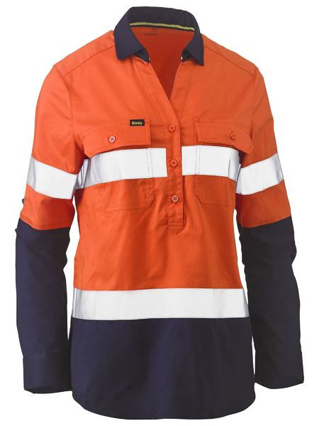 BLC6064T - Womens Taped Hi Vis Stretch V-Neck Shirt