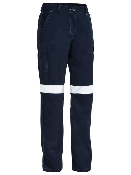 Navy - Front - BPL8092T - TenCate Tecasafe Plus 700 Women's Taped FR Cargo Pants