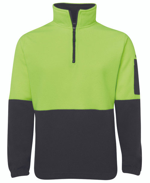 Lime / Black - Front - 6HVPF - JB's HV 1/2 ZIP POLAR