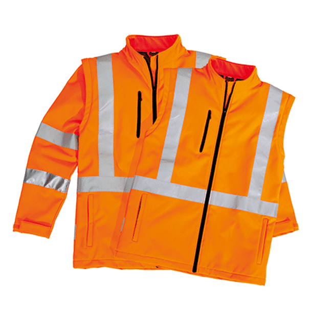 ZJ680 - Unisex Hi Vis 2 in 1 X Back Soft Shell Jacket Set