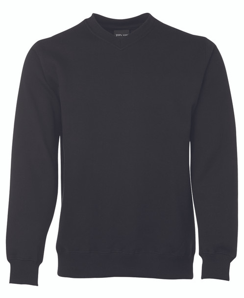 Black - Front - 3FSV - JB's V NECK FLEECY SWEAT