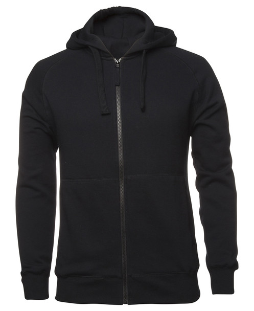 Black - Front - S3FH - C of C Full Zip Fleecy Hoodie -S
