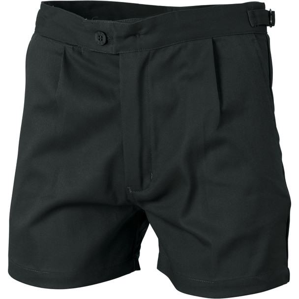 Black - Front - 3301 - Work Shorts Cotton Drill