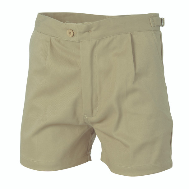 Khaki - Front - 3301 - Work Shorts Cotton Drill