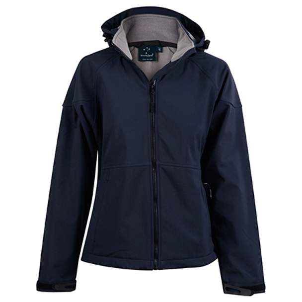 Navy-Charcoal - JK34 ASPEN Softshell Hood Jacket Ladies - Winning Spirit Navy-Charcoal - JK34 ASPEN Softshell Hood Jacket Ladies - Winning Spirit