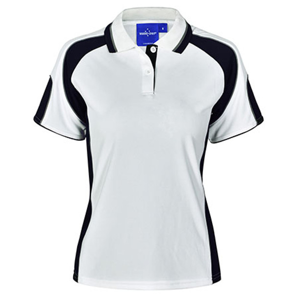 E-PS62 - Ladies Alliance Polo - White-Navy E-PS62 - Ladies Alliance Polo - White-Navy