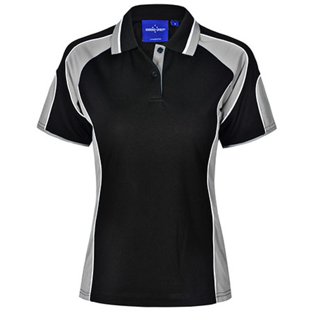 E-PS62 - Ladies Alliance Polo - Black-Ash E-PS62 - Ladies Alliance Polo - Black-Ash