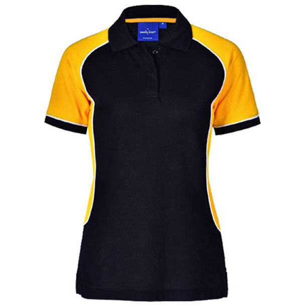 E-PS78 - Ladies Arena Polo - Navy-White-Gold E-PS78 - Ladies Arena Polo - Navy-White-Gold