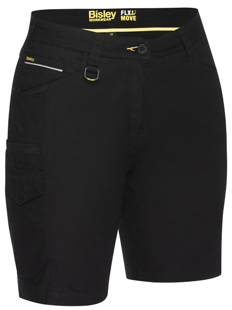 Black - Front - BSHL1044 - Women's Flx & Move Cargo Short
