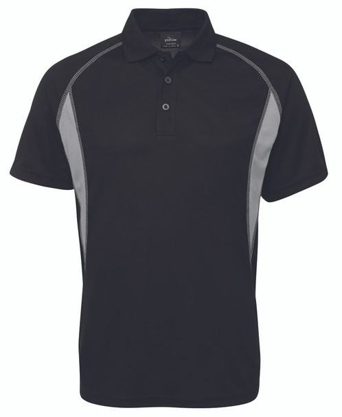 Black / Grey - Front - 7IP - PODIUM INSERT POLO