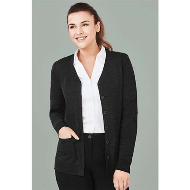 CK045LC Womens Button Front Cardigan - Biz Care