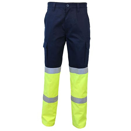 Navy-Yellow - 3363 2-Tone Biomotion Taped Cargo Pants - DNC Workwear