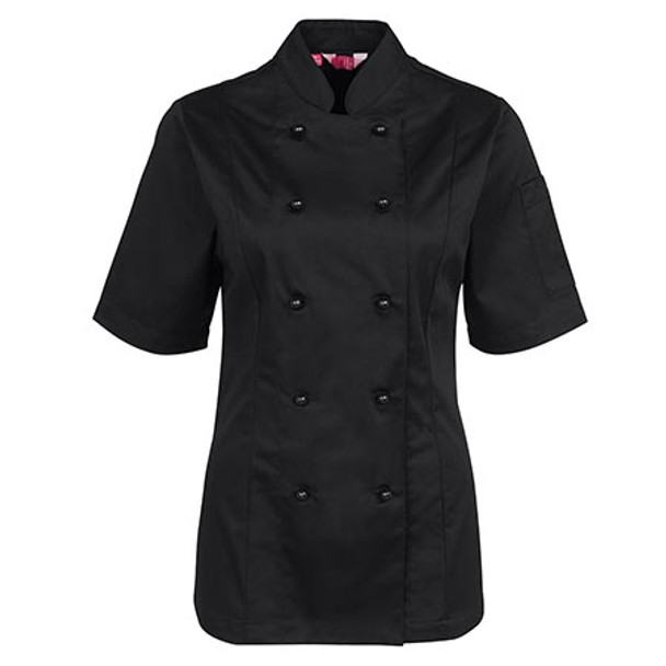 5CJ21 - JB's Ladies S/S Chef's Jacket - Black