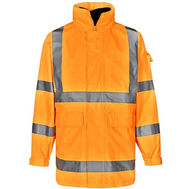 Orange - SW75 Vic Rail Hi Vis Safety Jacket - Unisex - Winning Spirit Orange - SW75 Vic Rail Hi Vis Safety Jacket - Unisex - Winning Spirit