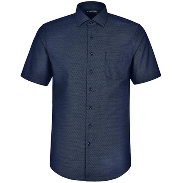 Navy - M7400S Mens Ascot Dot Jacquard Short Sleeve Shirt - Winning Spirit Navy - M7400S Mens Ascot Dot Jacquard Short Sleeve Shirt - Winning Spirit