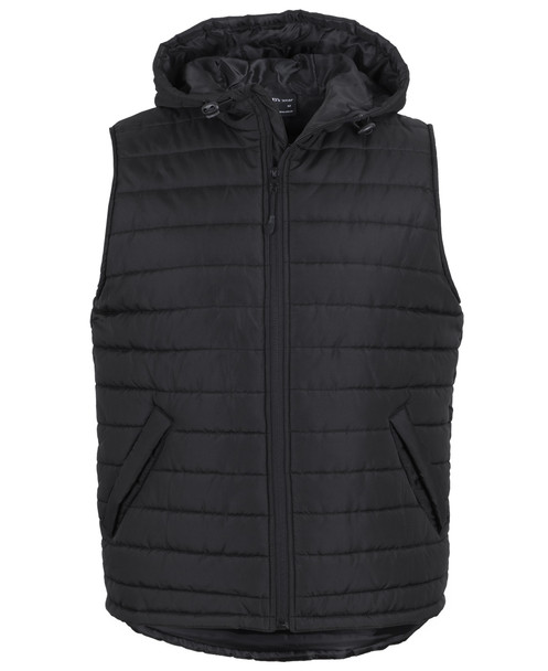 Black - Front - 3AHV - JB's Hooded Puffer Vest