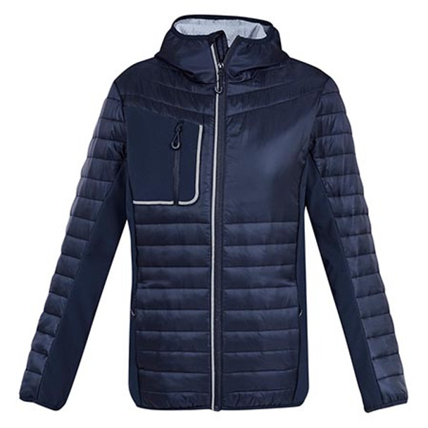 Navy-Silver - J134M Unisex Patrol Jacket - Biz Collection