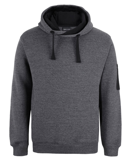 Charcoal Marle / Black - Front - 6CFH - JB's 350 Trade Hoodie
