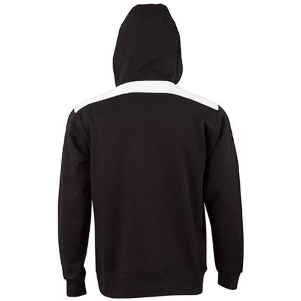 FL19 - Adult Unisex Croxton Hoodie - Black-White - Back FL19 - Adult Unisex Croxton Hoodie - Black-White - Back