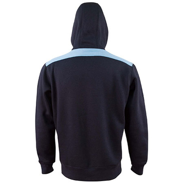 FL19 - Adult Unisex Croxton Hoodie - Navy-Sky - Back FL19 - Adult Unisex Croxton Hoodie - Navy-Sky - Back