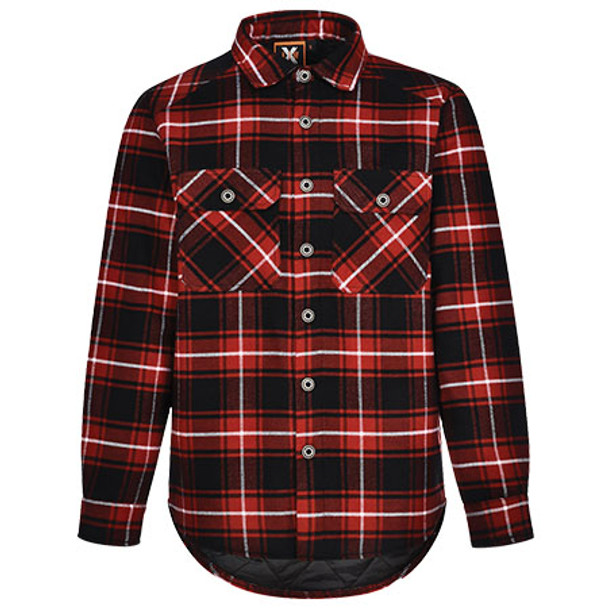 Black-Wine - WT07 Unisex Quileted Flannel Shirt-Style Jacket - Winning Spirit Black-Wine - WT07 Unisex Quileted Flannel Shirt-Style Jacket - Winning Spirit