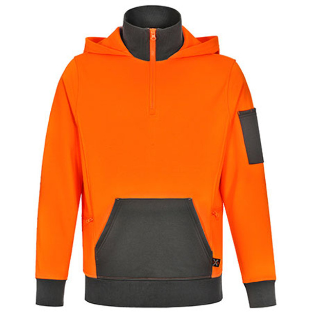 Orange-Ash - SW78 Unisex Hi Vis ¼ Zip Premium Fleece Hoodie - Australian Industrial Wear Orange-Ash - SW78 Unisex Hi Vis ¼ Zip Premium Fleece Hoodie - Australian Industrial Wear