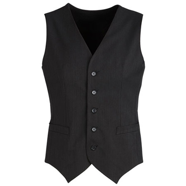 Black - 90111 Mens Peaked Vest with Knitted Back - Biz Corporates