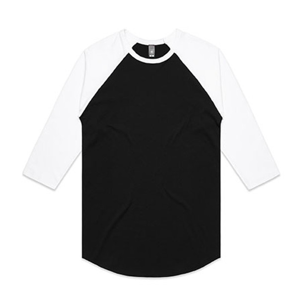 Black-White - 5012 Mens Raglan Tee - AS Colour