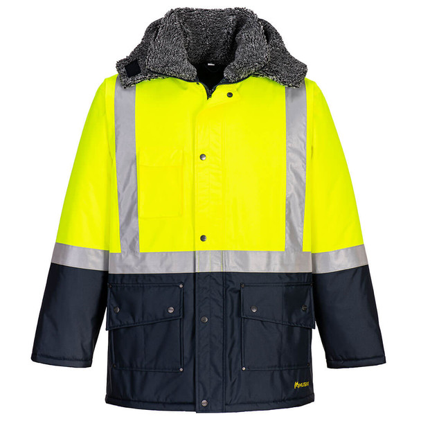 Yellow / Navy - Front - K8044 - Freezer Jacket - Huski