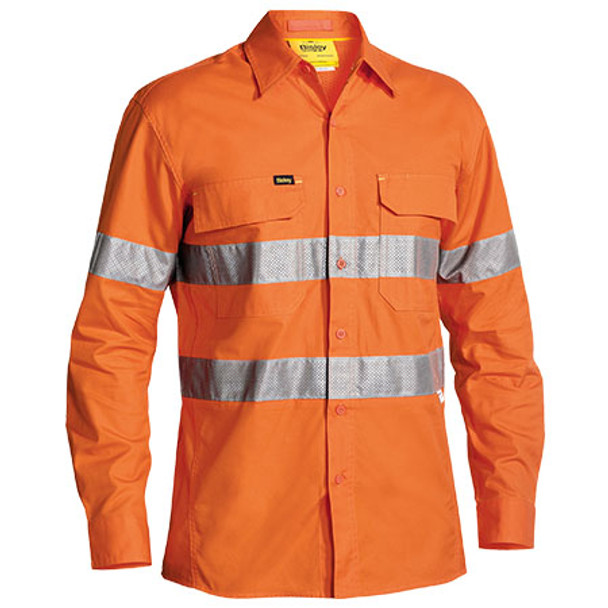 Orange - BS6416T X Airflow Taped Hi Vis Ripstop Shirt - Bisley