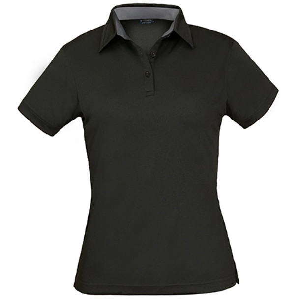 BLACK - 1164 Kahve 1164 Ladies S/S Polo - Stencil