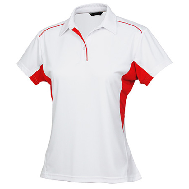 White-Red - 1161 Freshen 1161 Ladies S/S Polo - Stencil