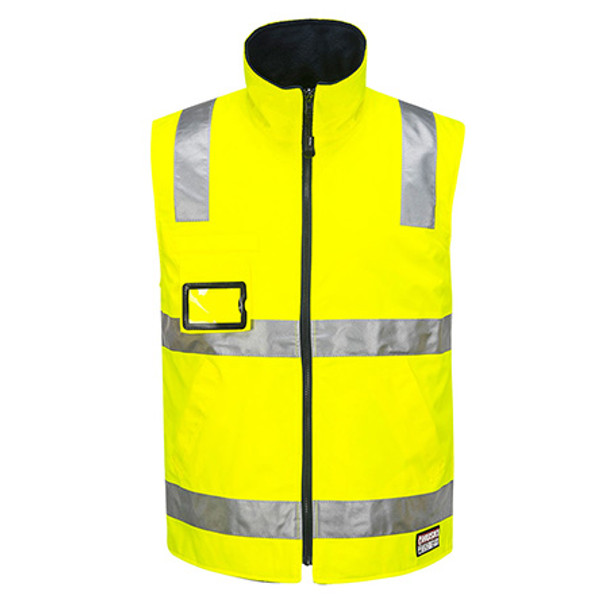 Yellow - K8132 Huski Reversible Polar Fleece Traffic Vest - Huski