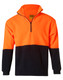 FluoroOrange / Navy - Front - SW07 - Hi-Vis polar fleece half zip pullover FluoroOrange / Navy - Front - SW07 - Hi-Vis polar fleece half zip pullover