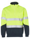 Yellow / Navy - Front - SW14 - Hi-Vis L/S Fleecy Collar Sweater 3M Tapes