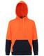 Orange / Navy - Front - SW91 - Hi-Vis Two Tone Water Resistant Fleece Hoodie Orange / Navy - Front - SW91 - Hi-Vis Two Tone Water Resistant Fleece Hoodie