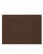 A brown canvas short waist apron with a front pocket and two side snaps. Features a simple design.