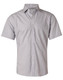 Silver Grey - Front - M7211 - Men's Fine Stripe S/S Shirt Silver Grey - Front - M7211 - Men's Fine Stripe S/S Shirt