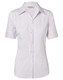 White / Blue - Front - M8200S - Women's Ticking Stripe S/S Shirt White / Blue - Front - M8200S - Women's Ticking Stripe S/S Shirt