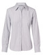 Silver Grey - Front - M8212 - Women's Fine Stripe Long Sleeve Shirt