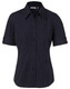 Navy / White - Front - M8224 - Women's Pin Stripe Short Sleeve Shirt Navy / White - Front - M8224 - Women's Pin Stripe Short Sleeve Shirt