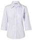 Pale Blue - Front - M8360Q - Women's Mini Check 3/4 Sleeve Shirt Pale Blue - Front - M8360Q - Women's Mini Check 3/4 Sleeve Shirt